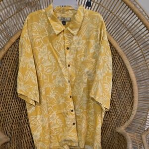 Tommy Bahama Mustard Floral Silk Shirt